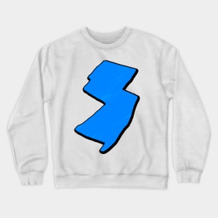 Bright Blue New Jersey Outline Crewneck Sweatshirt